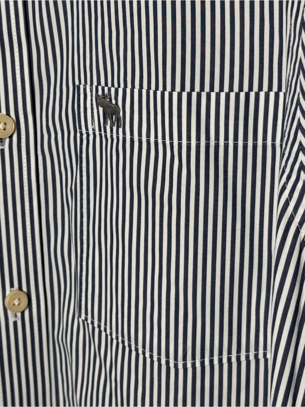 Abercrombie Men’s XXL Long Sleeve Muscle Fit Striped Button Down Shirt Cotton - Picture 4 of 9